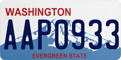 WA license plate AAP0933