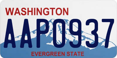 WA license plate AAP0937