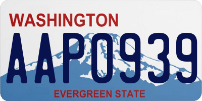 WA license plate AAP0939