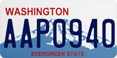 WA license plate AAP0940