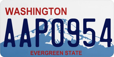 WA license plate AAP0954