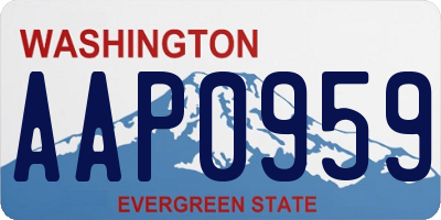 WA license plate AAP0959