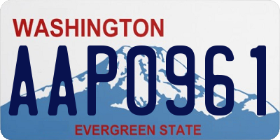WA license plate AAP0961