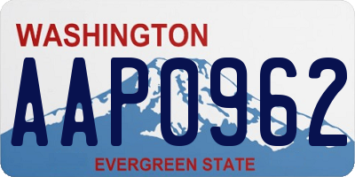 WA license plate AAP0962