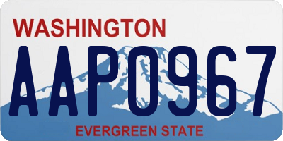 WA license plate AAP0967