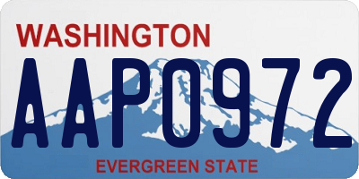 WA license plate AAP0972