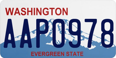 WA license plate AAP0978