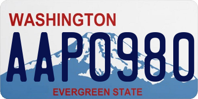 WA license plate AAP0980