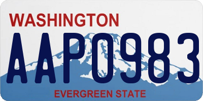 WA license plate AAP0983