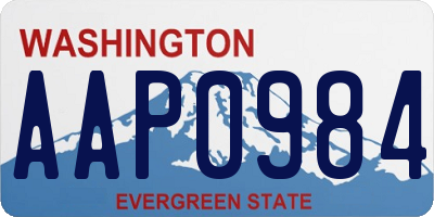 WA license plate AAP0984