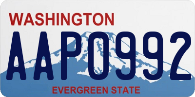 WA license plate AAP0992
