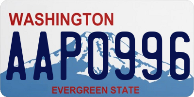 WA license plate AAP0996