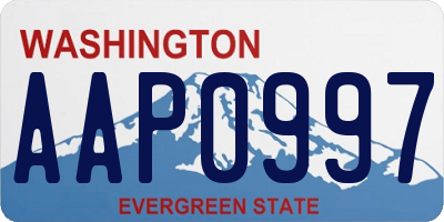 WA license plate AAP0997