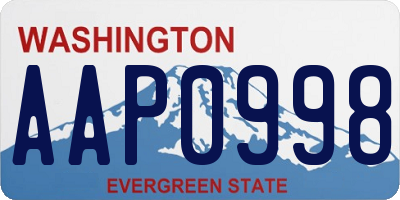 WA license plate AAP0998