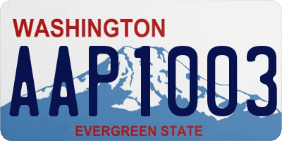 WA license plate AAP1003
