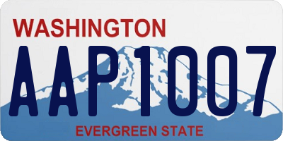 WA license plate AAP1007