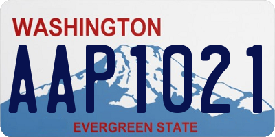 WA license plate AAP1021
