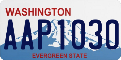WA license plate AAP1030
