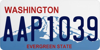WA license plate AAP1039