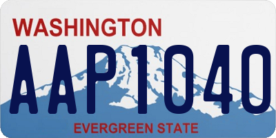 WA license plate AAP1040