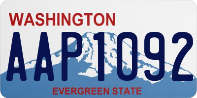 WA license plate AAP1092