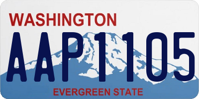 WA license plate AAP1105