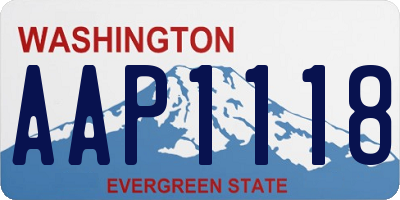 WA license plate AAP1118