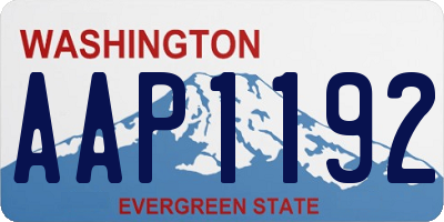 WA license plate AAP1192