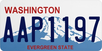 WA license plate AAP1197