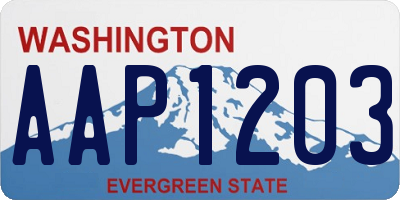 WA license plate AAP1203