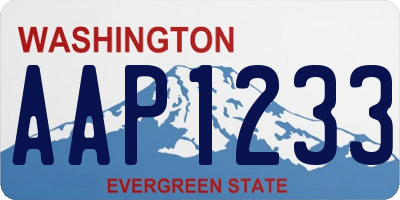 WA license plate AAP1233