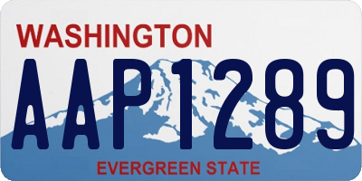 WA license plate AAP1289