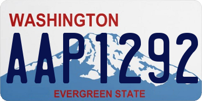 WA license plate AAP1292