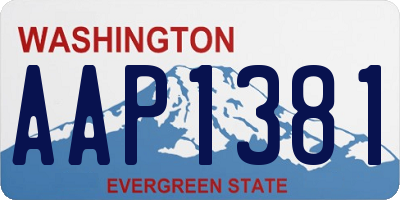WA license plate AAP1381
