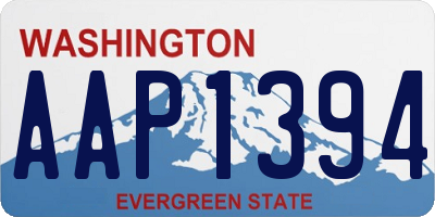 WA license plate AAP1394