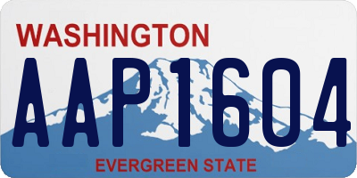 WA license plate AAP1604