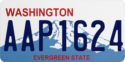 WA license plate AAP1624