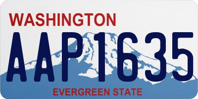 WA license plate AAP1635