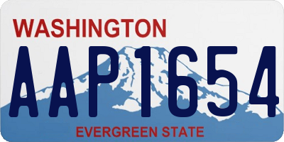 WA license plate AAP1654