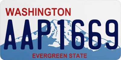 WA license plate AAP1669