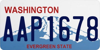 WA license plate AAP1678