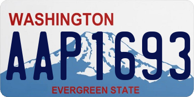WA license plate AAP1693