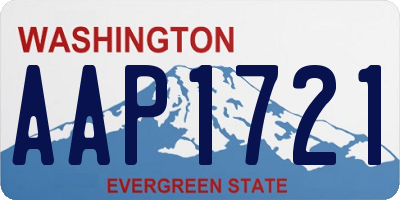 WA license plate AAP1721