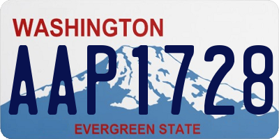 WA license plate AAP1728