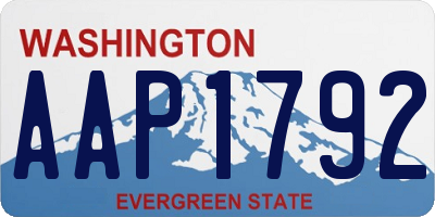WA license plate AAP1792