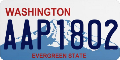 WA license plate AAP1802