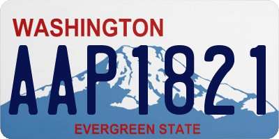 WA license plate AAP1821