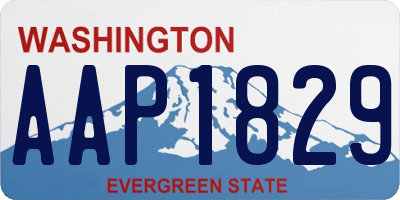 WA license plate AAP1829