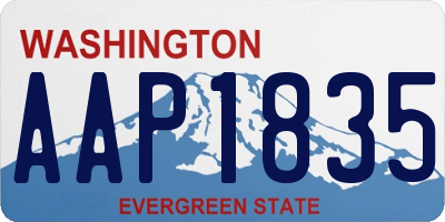 WA license plate AAP1835