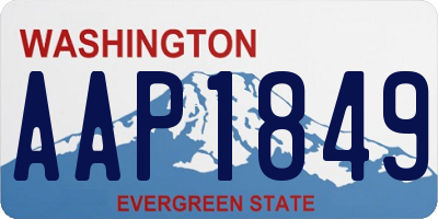 WA license plate AAP1849